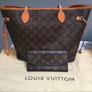 Louis Vuitton Neverfull MM & Emilie Wallet